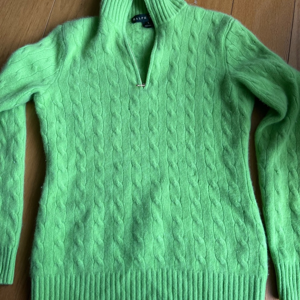 Black label Ralph Lauren lime green cashmere sweater